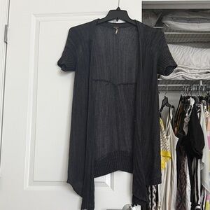 Vintage free people eggplant elbow length knit cardigan sweater